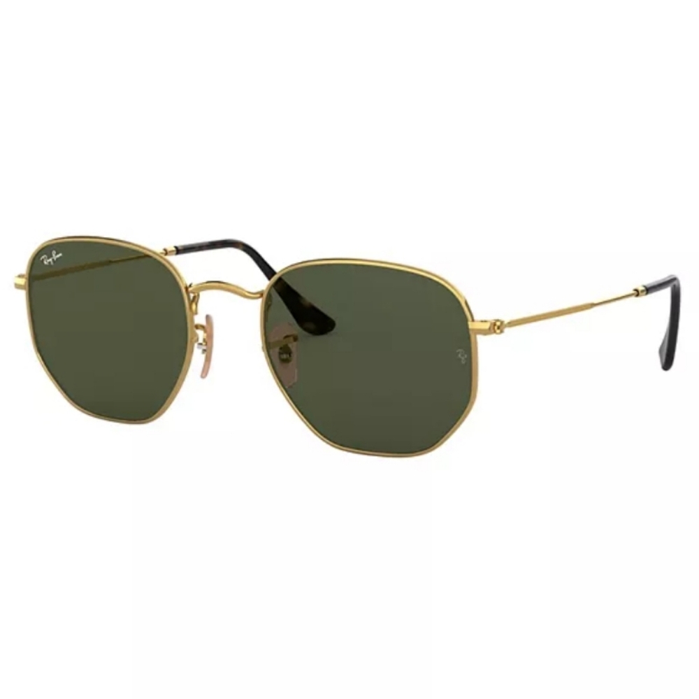 Ray Ban Hexagonal Green G15 Lenses RB3548N Gold Frame - Picture 7 of 14
